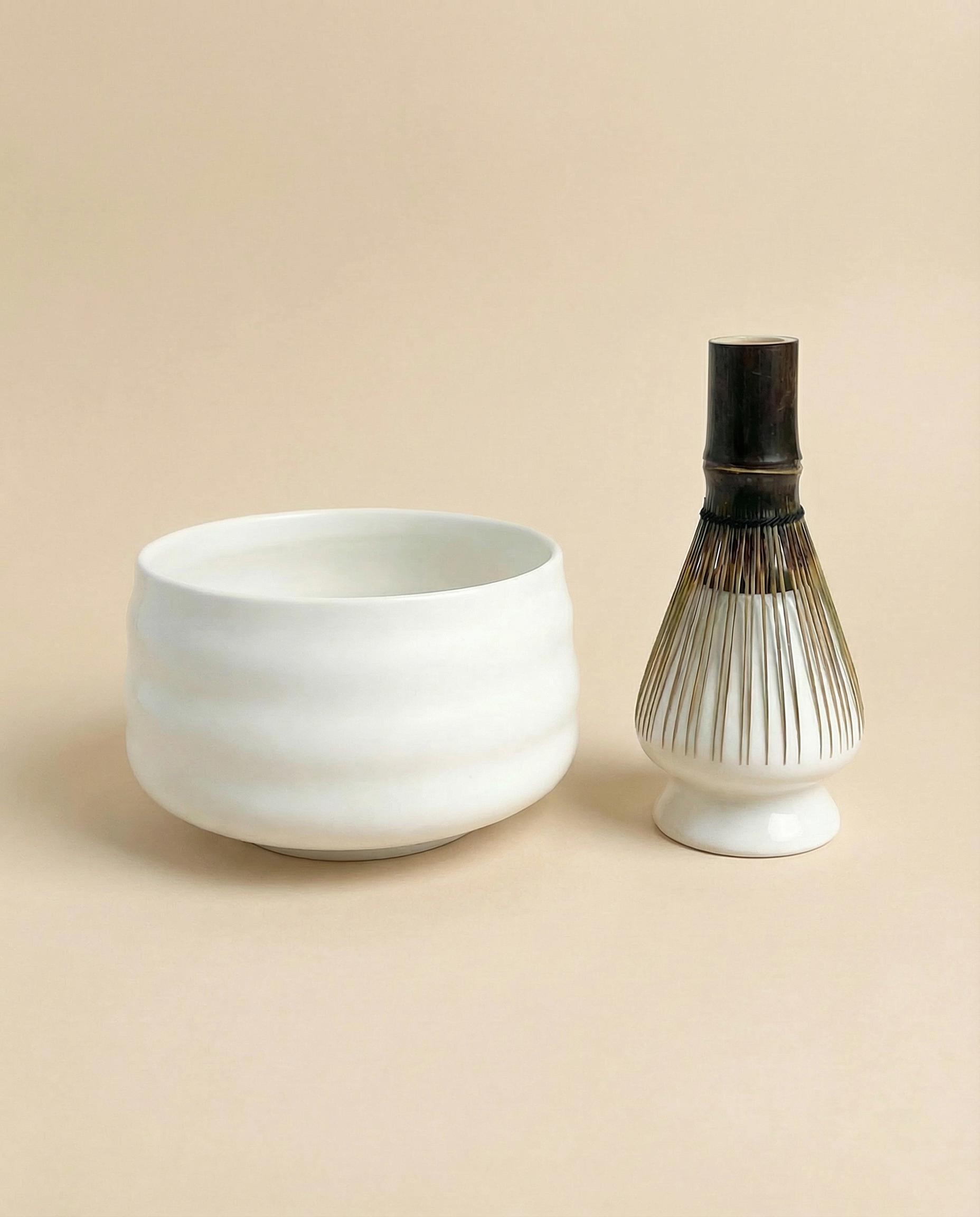 Ceramiczny zestaw do matchy - matchawan i podstawka pod chasen